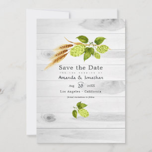 Beer Willow Greenery and Gold Save The Date