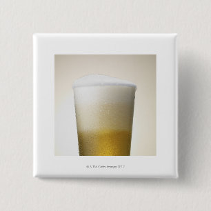 beer with foamy head 15 cm square badge
