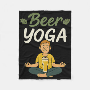Beer Yoga Party Crew Graphic For Yoga And Beer Lov Fleece Blanket