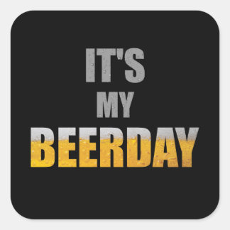 Beerday / Birthday - Beer lover gift idea for men Square Sticker