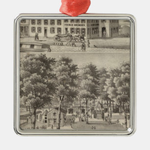 Beergarden and brewery of CL Centlivre Metal Ornament