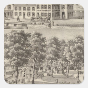 Beergarden and brewery of CL Centlivre Square Sticker