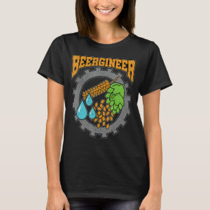 Beergineer Graphic Homebrewing Winemaking Brewery  T-Shirt