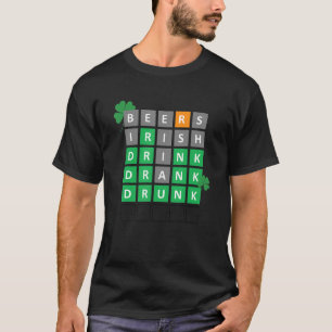 Beers Irish Drink Drank Drunk Funny Crossword T-Shirt
