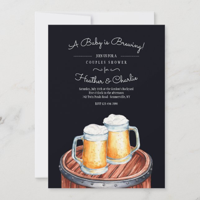 Beers on a Keg Invitation (Front)