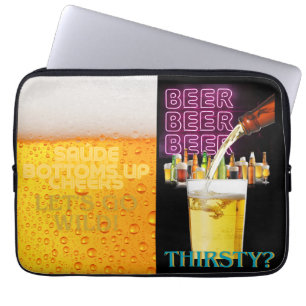 beers only laptop sleeve