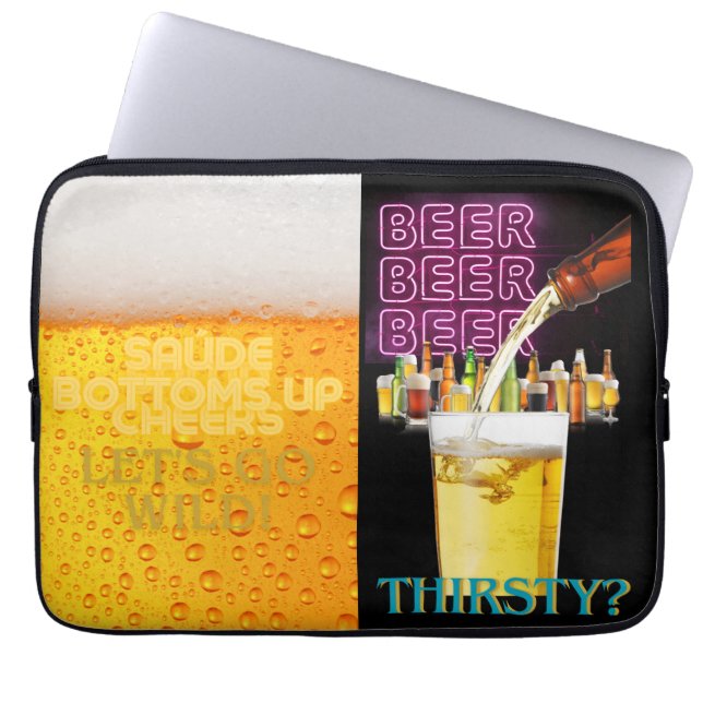beers only laptop sleeve (Front)