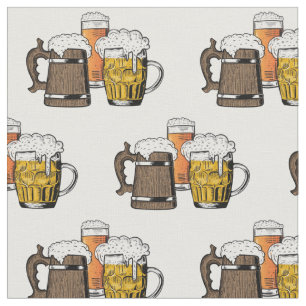 BEERS   Three Beers Cheers   Fun Cartoon Fabric