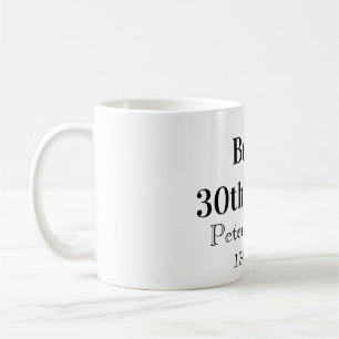 Beers to 30th birthday name date man stylishSimple Coffee Mug