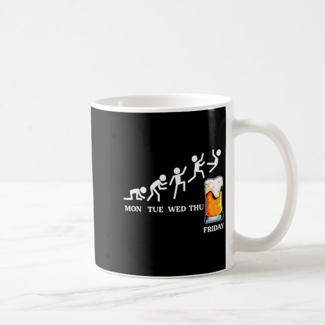 Beervolution Beer Evolution Week Friday Funny  Coffee Mug (Right)