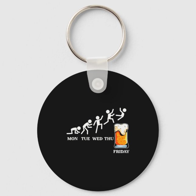 Beervolution Beer Evolution Week Friday Funny  Key Ring (Front)