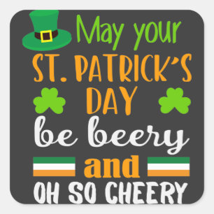Beery Cheery St. Patrick's Day Square Sticker