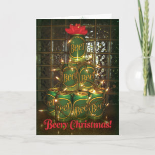 Beery Christmas - Lighted Beer Tree Card
