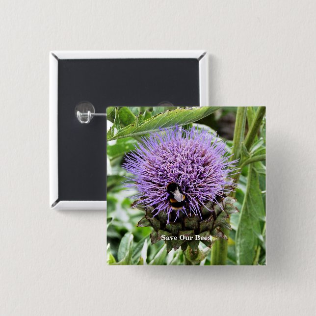 BEES  15 CM SQUARE BADGE (Front & Back)