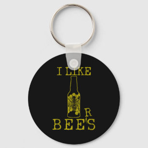 Bees & Beer - Funny Quote Beekeeng Beekeeper G Key Ring