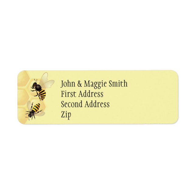 Bees and Beehive Custom Name Label Return Address Label (Front)