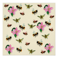 Bees and bumblebees & fruit blossoms
