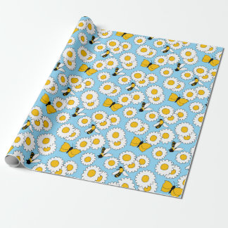 Bees and Daisies Wrapping Paper