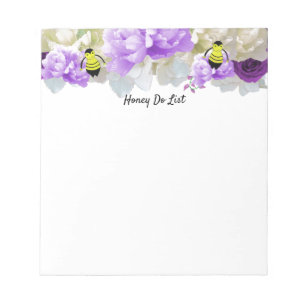 Bees and Flowers Honey Do List Notepad