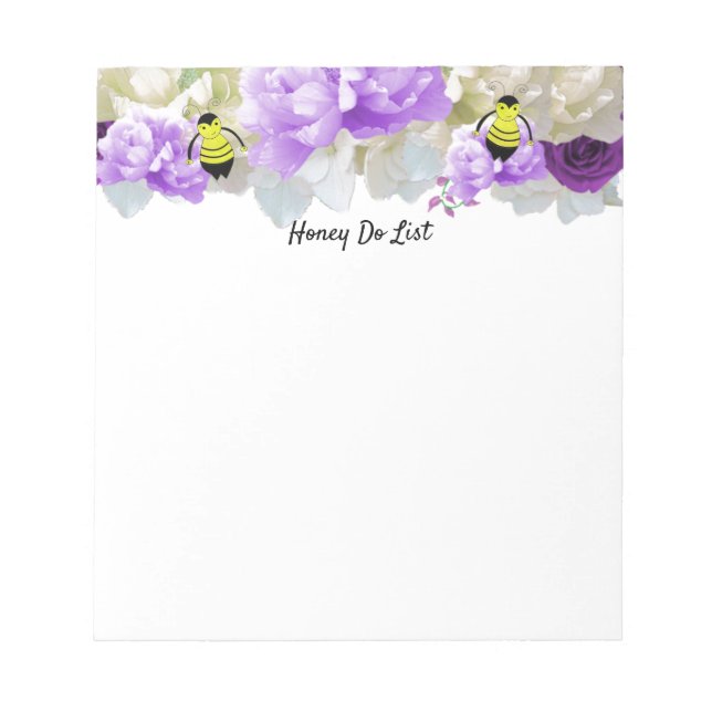  Bees and Flowers Honey Do List Notepad (Front)