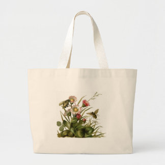 Bees and Flowers Large Tote Bag