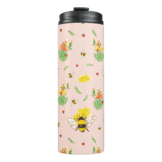 Bees and Happy Beetles Thermal Tumbler