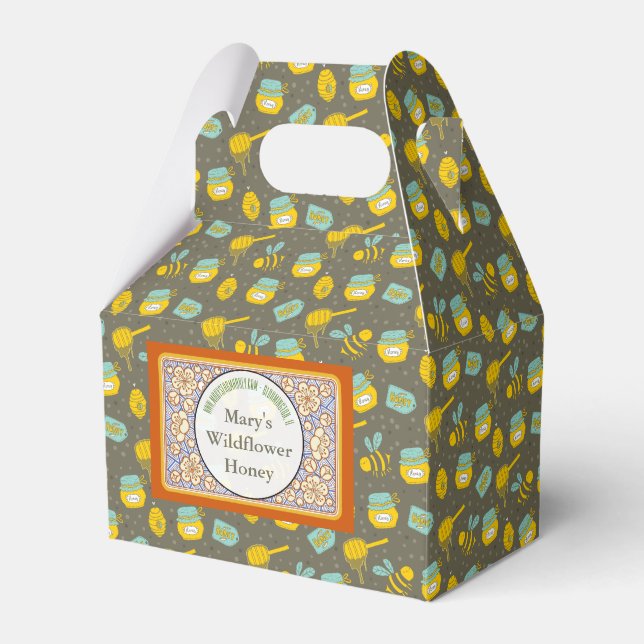 Bees and Honey Spoon Point of Sale Favour Box (Front Side)