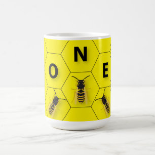 Bees and honeycomb coffee mug