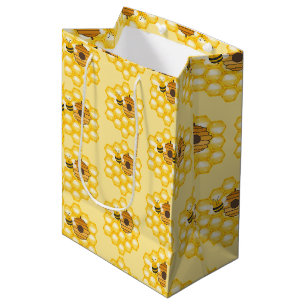 Bees and Honeycomb Medium Gift Bag