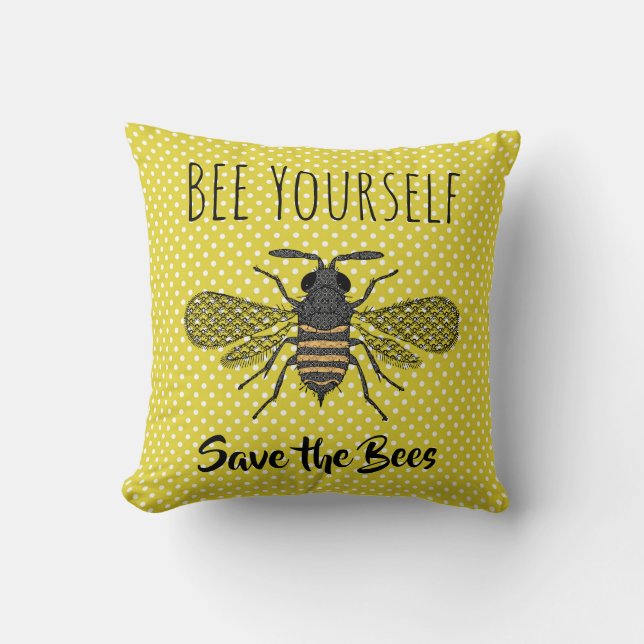 BEES and Honeycomb - Save The Bees Cushion (Front)