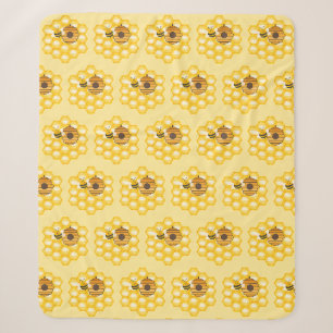Bees and Honeycomb Sherpa Blanket