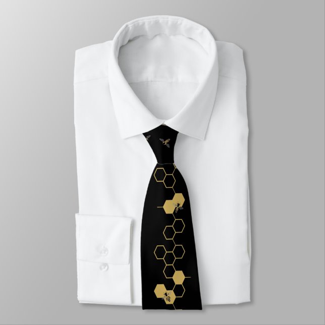 Bees and Honeycomb Tie (Tied)