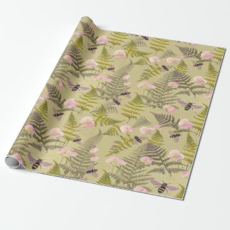 Bees and ice-cream leaves wrapping paper