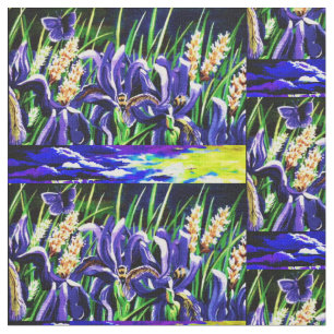 Bees and Iris Skies Fabric
