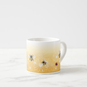 Bees and ladybug espresso cup