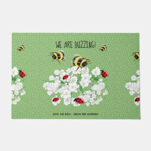 BEES and LadyBugs - Art by LeahG Save The Bees Doormat