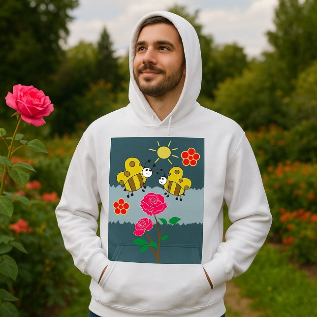 Bees and Roses Floral Garden Hoodie (Creator Uploaded)