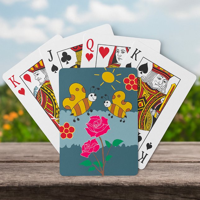 Bees and Roses Floral Garden Playing Cards (Creator Uploaded)