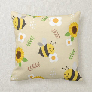 Bees and Sunflowers Cushion