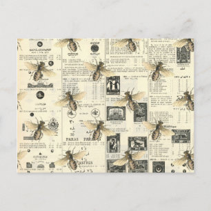 Bees and Vintage Style Catalogue Postcard