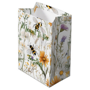 Bees And Wildflowers Meant To Bee Together, Medium Gift Bag