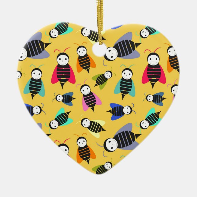 bees animal pattern ceramic tree decoration (Front)