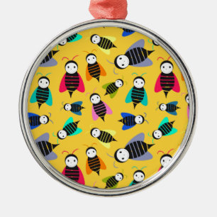 bees animal pattern metal ornament