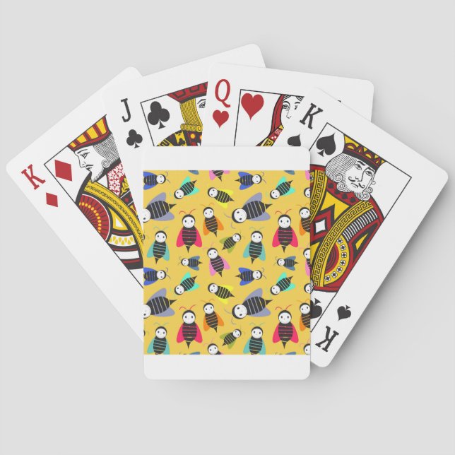bees animal pattern playing cards (Back)