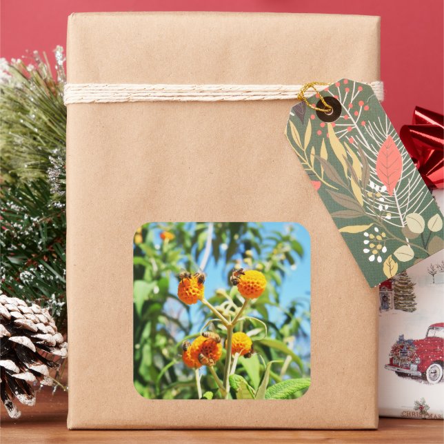 Bees at Work  Square Sticker (Holiday)