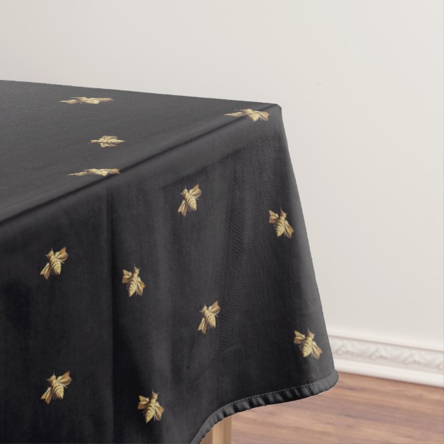 Bees – Bienen – Bee – Biene black Tablecloth (In Situ)