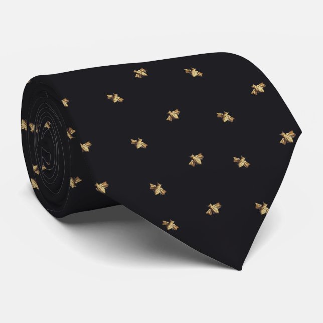 Bees – Bienen – Bee – Biene navy Tie (Rolled)