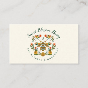 Bees & Bloom Floral Elegant & Decorative Honey Bee Business Card