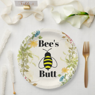 Bee's Butt Paper Plate