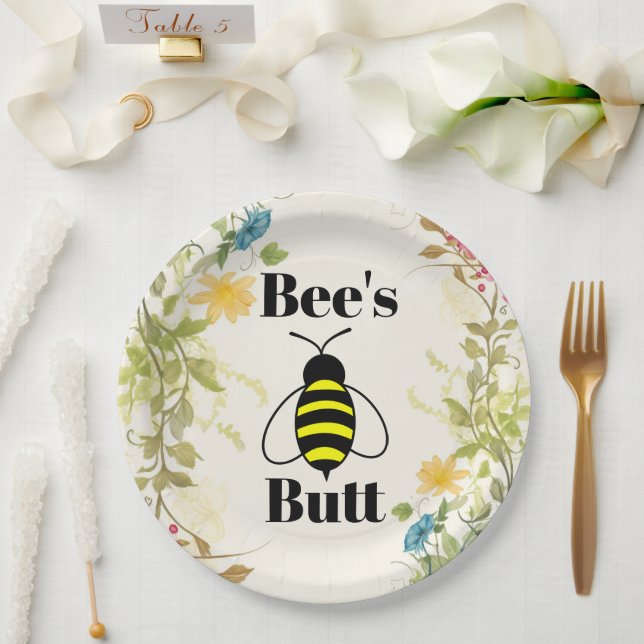 Bee's Butt Paper Plate (Wedding)